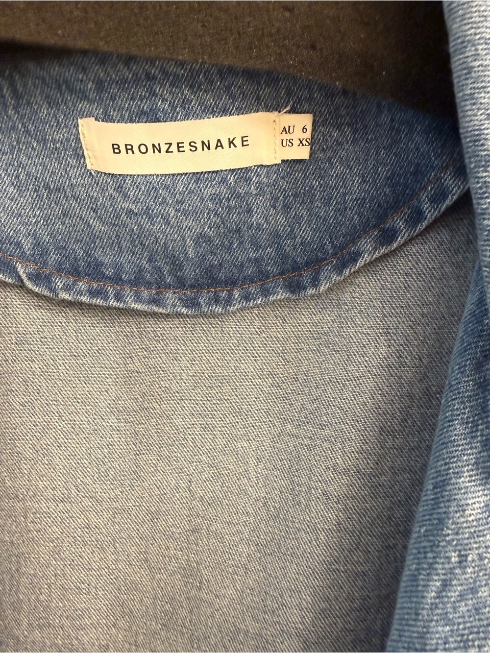 Bronze Snake Denim Trench Coat - Picture 2 of 5